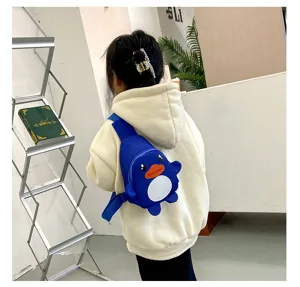 Sac de poitrine bandoulière en nylon canard mignon dessin animé pour enfants.