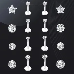 Elegante Acryl Lippiercings Strass Piercing Lichaamssieraden Helder Rond Ster Lipring Voor Dagelijks Gebruik Unisex Gotisch Oor Piercing Accessoire