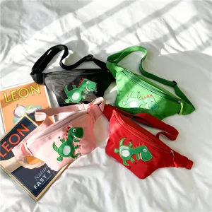 Kids cute cartoon dinosaur fanny pack waist bag casual adjustable crossbody chest bag