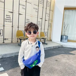 Korean style kids crossbody bag, cute cartoon dinosaur chest bag for toddlers and boys.