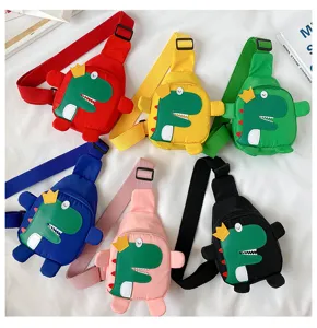 Kinder Dinosaurier Brusttasche Kleinkind Cartoon Umhängetasche süße Mini Reise Zubehörtasche