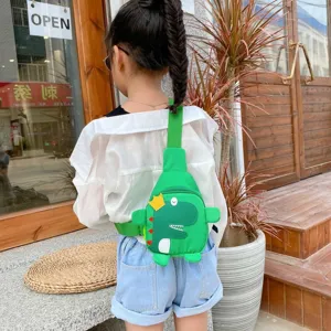 Kinder süße Cartoon Dinosaurier Umhängetasche Brusttasche, modische Minitasche für Kinder.