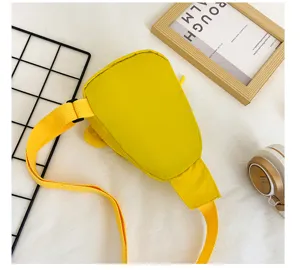 Sac de poitrine canard jaune dessin animé pour enfants, sac bandoulière nylon détail
