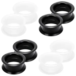 Gothic Silicone Double Flared Ear Gauges Stretching Kit For Men Women Black White Ear Tunnels Expanders Body Jewelry