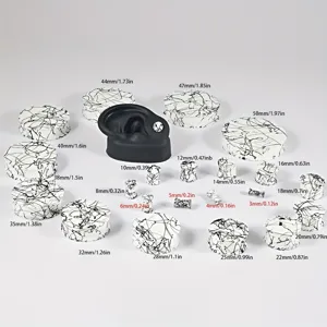 Silicone ear plugs tunnels black white abstract line split sizing 3mm to 50mm wide range.