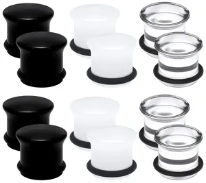 Acrylic Single Flare Ear Plugs Tapers Gauges Stretching Kit Piercing Jewelry With Rubber O-Rings Body Piercing Studs Ornaments