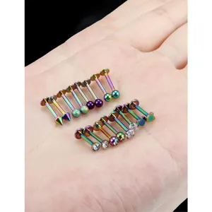 16pz arcobaleno 16G labret piercing labbra cartilagine set di gioielli per il corpo unisex