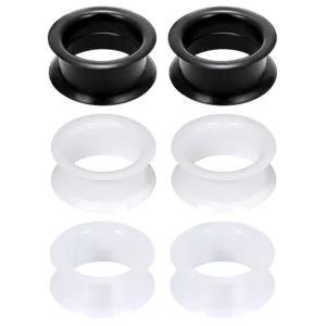 Silicone Double Flare Ear Gauges Tunnels Ear Stretching Kit Gothic Body Jewelry Soft Flexible Ear Plugs Expanders For Unisex