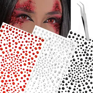 Strass Aufkleber für Gesicht, Festival Make-up, DIY Kristall Augensteine mit Pinzette für Party.