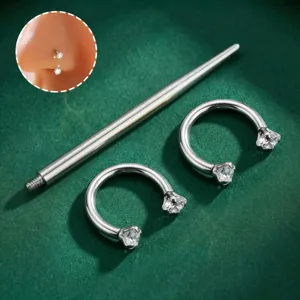 3 Stück Edelstahl C-Förmige Hufeisenringe Mit Zirkonia Nasenringe Ohr Piercing Set Für Damen Herren Piercing Schmuck