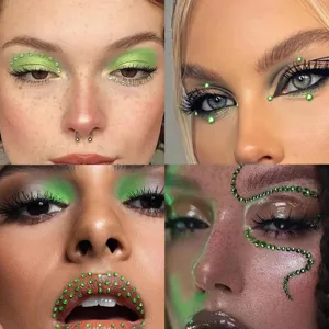 4 Stk. Y2K Festival DIY Gesichtssteine Strass Augen Make-up Aufkleber Körperschmuck