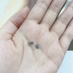G23 Titanium surgical steel five-pointed star microdermal piercing jewelry detail view