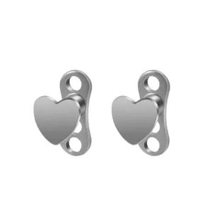 G23 Titanium Minimalist Heart Internally Threaded Micro Dermal Piercing Jewelry Body Skin Anchor Top Stud Piercing Jewelry