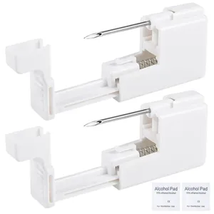 Disposable belly navel piercing gun kit equipped with alcohol pads for safe body piercing use.