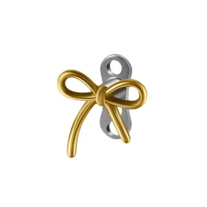 G23 titanium dermal anchor top featuring a minimalist bow design for body piercing jewelry.