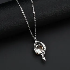 Silberner Zirkonia Anhänger Halskette, elegante S-förmige Mode Schmuck für Damen.