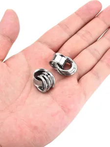 Stainless steel ear gauge tunnels with multi hoop hanging weights piercing jewelry body