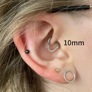 16G 10mm Herz Daith Piercing Schmuck Titan Klappring Herz Ohrring Koerperschmuck