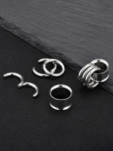 Stainless steel ear weights plugs tunnels and body piercing hoop earrings pair