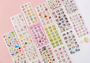 Cute cartoon sticker sheets for journaling, scrapbooking, DIY crafts, and planner decoration.