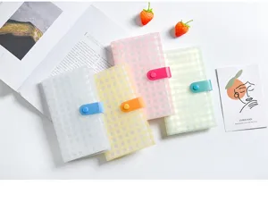 PP grid business card holder large capacity card book minimalist portable ticket organizer