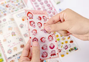 Cute cartoon sticker set, waterproof decorative DIY journaling diary scrapbooking adhesive stickers.