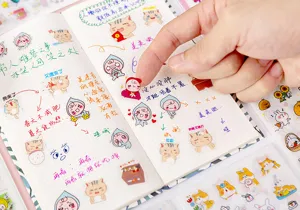 Korean creative cartoon stickers for student journaling and DIY album decoration.