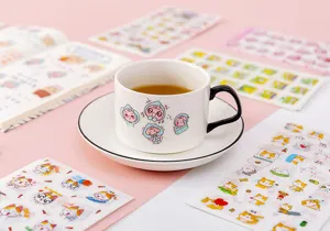 Cute cartoon stickers and decorative sticker sheets for DIY scrapbooking, journals, and crafts.
