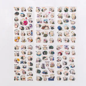 Detailed view of cute cartoon snail sticker sheets, perfect for DIY journaling and crafts.