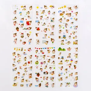 Cute cartoon sticker sheets for journaling, scrapbooking, and DIY diary decoration.