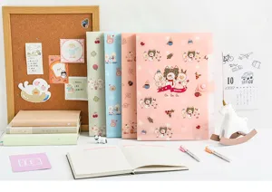 Cartoon duck A4 expanding accordion folder, multi-layer PP document organizer for office and school.