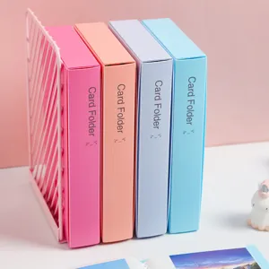 Solid Color Business Card Holder Large Capacity Card Book Ticket Storage Book Card Slots Office Stationery Organizer