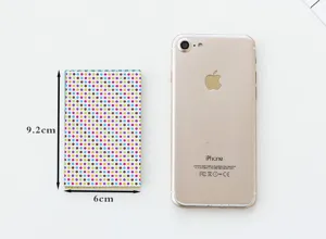 Colorful polka dot mini memo notebook journal sticker book, compact size 9.2x6cm detail view.