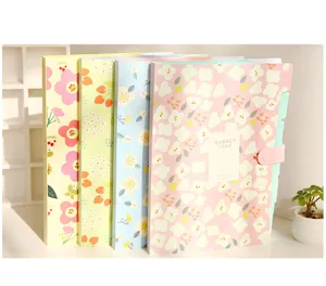 Korean floral 6 pocket accordion folder document organizer school office stationery