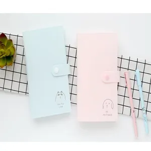 Cute pastel snap button card holder photo album mini cute stationery organizer pouch