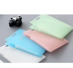 Portable A4 accordion file folder multi-layer PP document storage bag for office and school.
