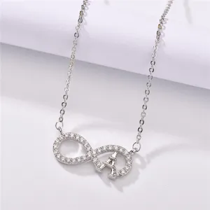 Silver plated cubic zirconia infinity tower necklace elegant fashion jewelry for women everyday wear