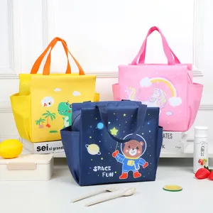 Cartoon Insulated Lunch Bag Portable Thermal Bento Box Tote Bag Waterproof Reusable Food Storage Organizer For School Office
