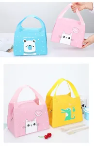 Borsa termica per pranzo bento portatile carina con cartone animato per picnic e viaggio.