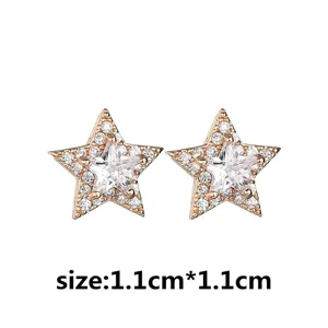 Elegante ster oorknopjes met glinsterende AAA zirkonia stenen voor dames en meisjes.