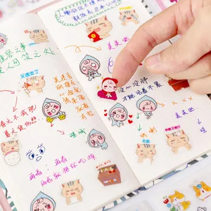 Korean Creative Cartoon Stickers Cute Animal Character Decorative Stickers For Student Journal DIY Scrapbook Craft Supplies