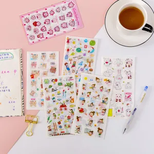 Cute Korean cartoon stickers for student journaling, DIY photo albums, and diary decoration.