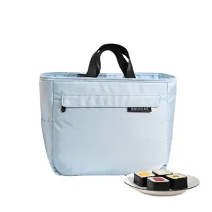 Waterproof oxford insulated lunch bag for school work thermal bento tote with front pocket