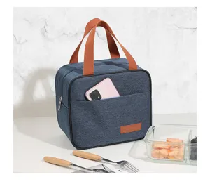 Insulated lunch bag for work and school, waterproof cationic oxford cloth portable bento bag
