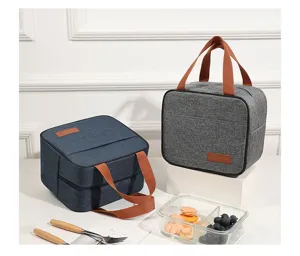 Insulated lunch bag for women men, waterproof oxford cloth thermal cooler tote for work school.