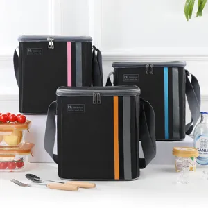 Thickened Oxford Cloth Insulated Lunch Bag Waterproof Portable Thermal Food Picnic Bag With Shoulder Strap For Office Work