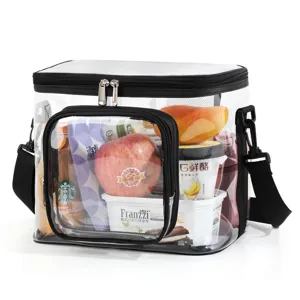 Sac Bandoulière Transparent en PVC Grande Capacité Imperméable Sac de Voyage Cosmétique Trousse de Toilette