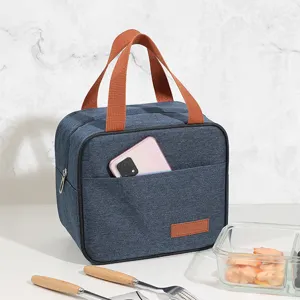 Portable Insulated Lunch Bag Waterproof Oxford Bento Tote for Work School Office 1pc