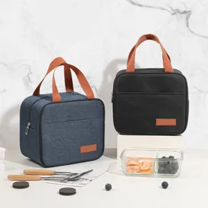 Insulated lunch bag for women and men, waterproof oxford cloth thermal cooler tote bag for work school.