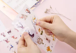 Waterproof transparent PVC deer stickers for journal scrapbooking diary craft decor